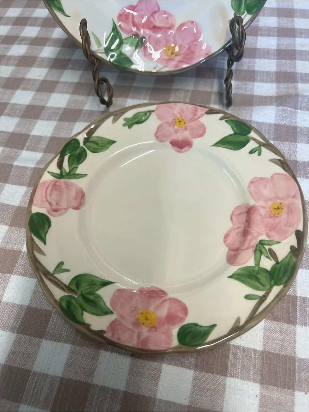 Vintage Franciscan desert rose plates replacement pink flower grandma core